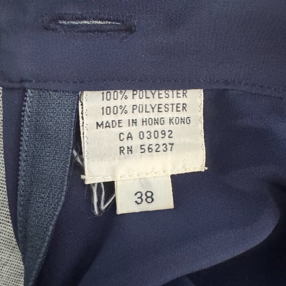 Vintage FRANK OLIVIER Navy Blue Drop Waist Pleated Skirt - Size S - Picture 7 of 10
